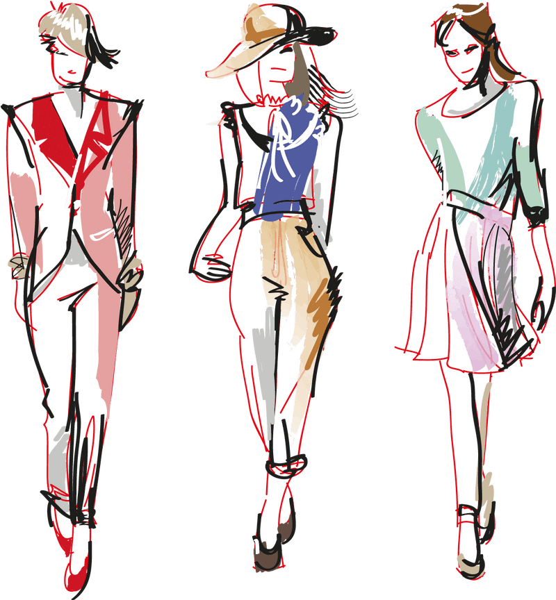 Chic Cloth Styles on the Runway PNG