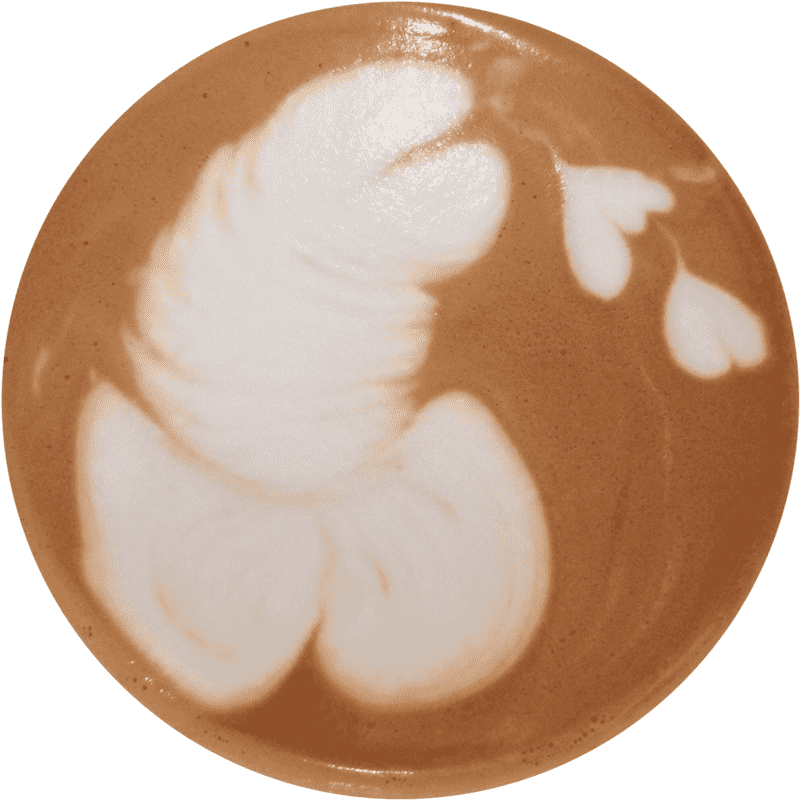 Whimsical Romance in Latte Art PNG