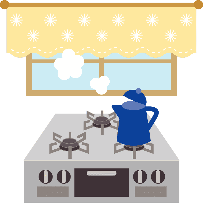 Classic Kitchen with a Cozy Gas Stove PNG