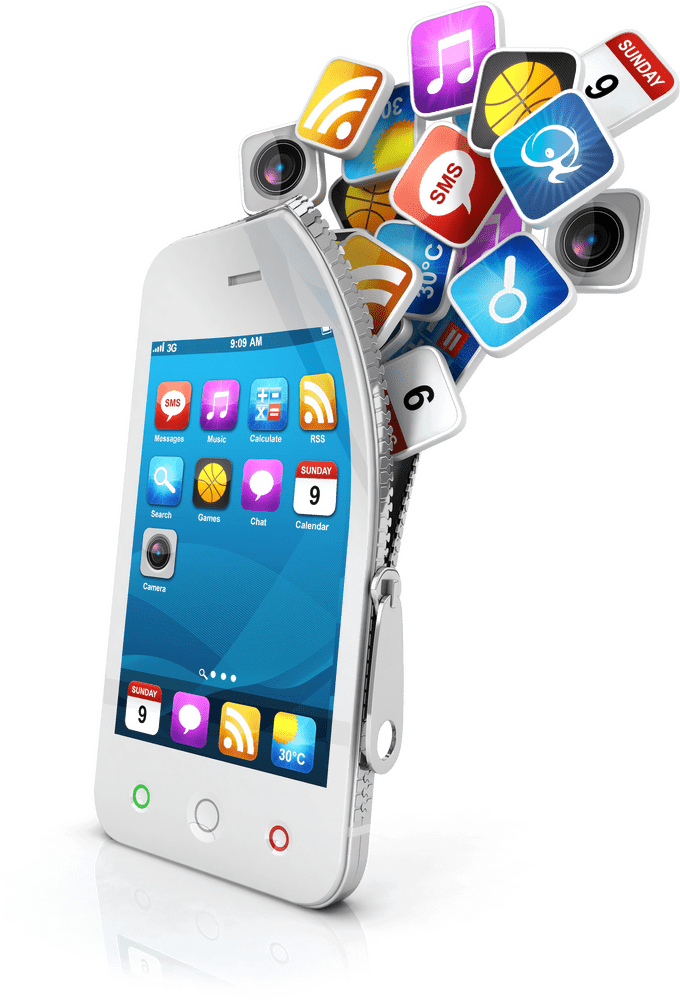 Mobile Device Unleashing a World of Apps PNG