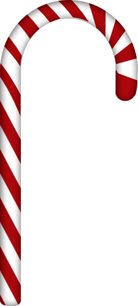 Festive Striped Walking Cane for Holiday Cheer PNG