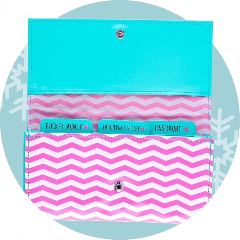 Colorful Chevron Wallet for Essentials and Passports PNG