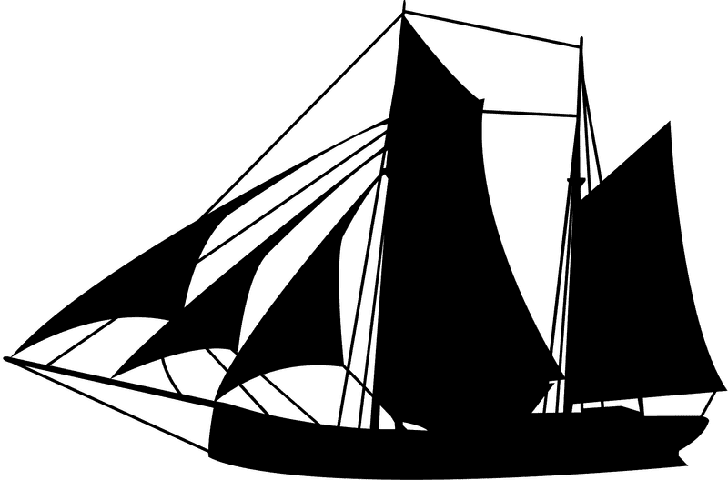 Elegant Sailing Boat Against the Horizon PNG