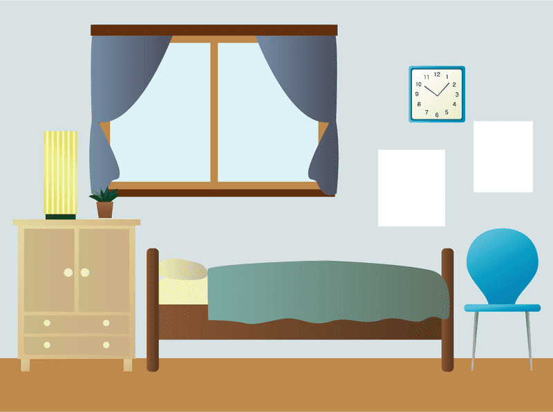 Comfortable and Calm Hospital Room Design PNG