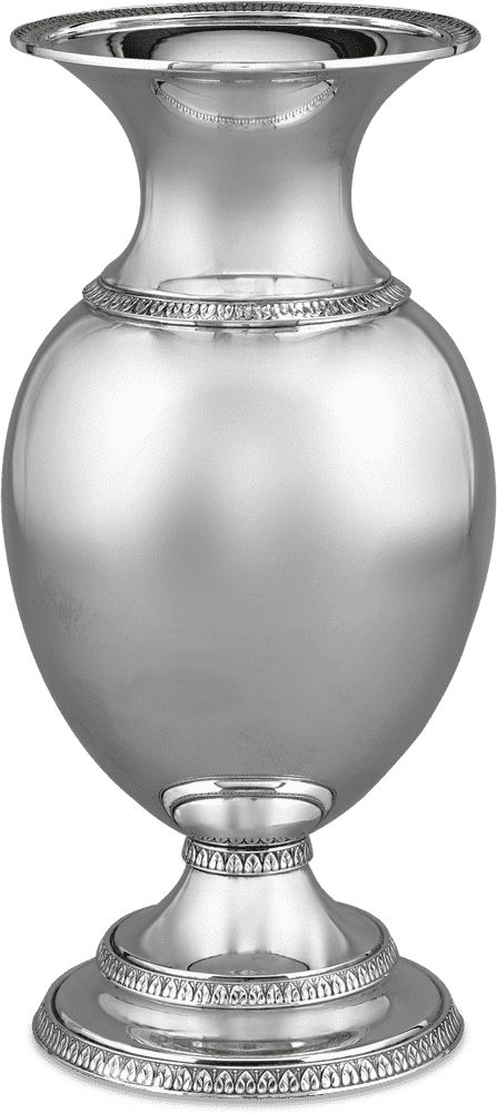 Elegant Silver Decorative Vase PNG
