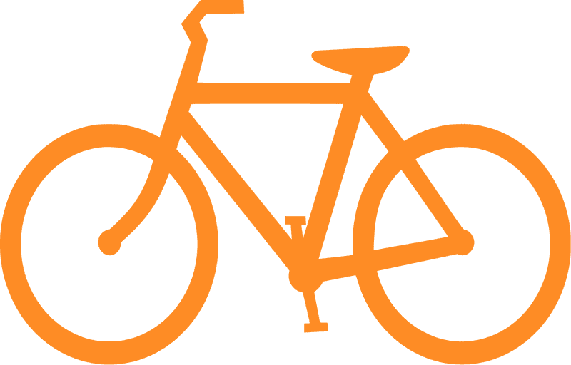 Vibrant Orange Bicycle Silhouette Design PNG