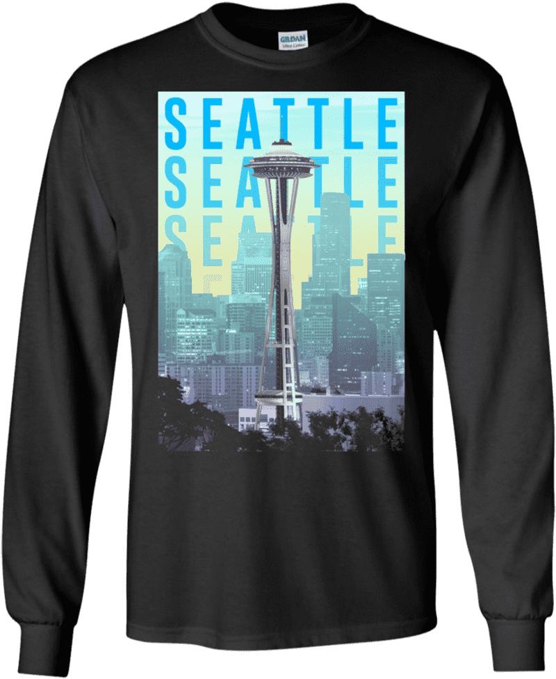 Seattle Skyline Needle Threader Design PNG