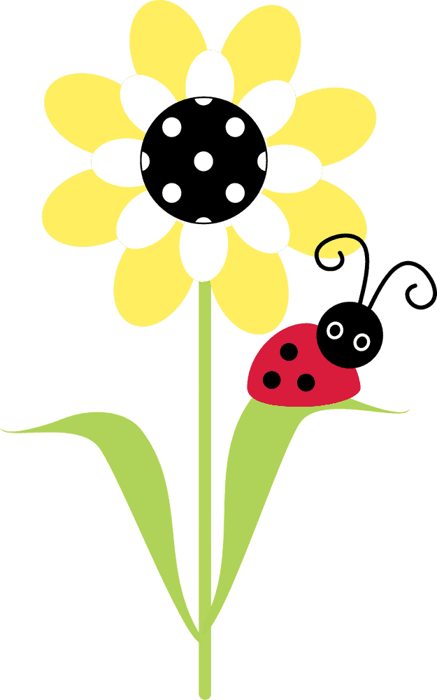 Joyful Ladybug on a Vibrant Flower PNG
