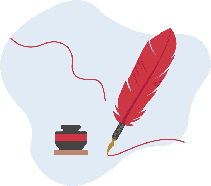 Ink Bottle and Feather Quill Inspiration PNG