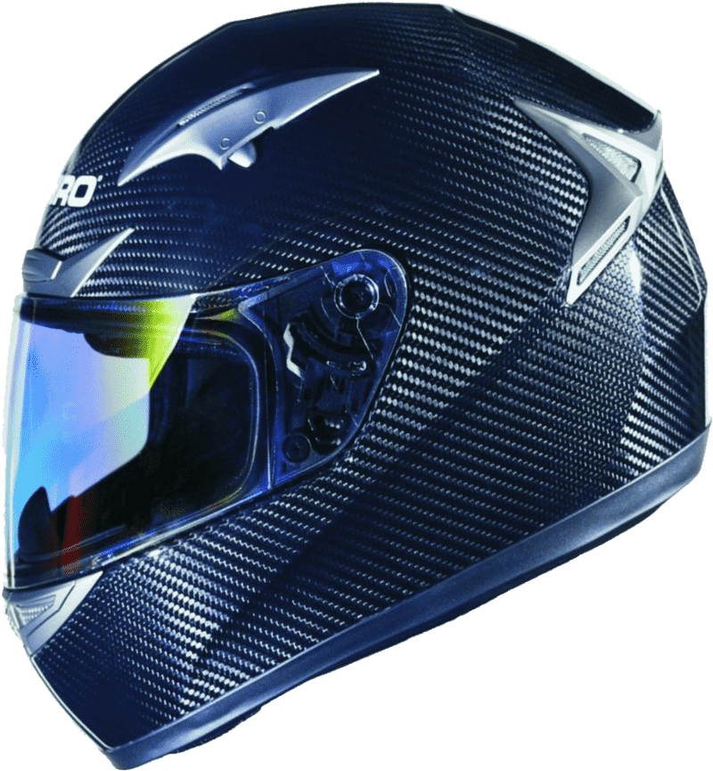 Sleek Carbon Fiber Motorbike Helmet with Visor PNG