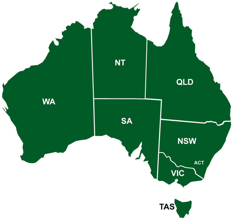 USA Map in Australian Style Outline PNG