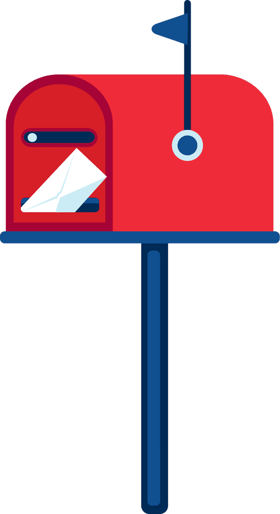 Colorful Mailbox with Letter Inside PNG