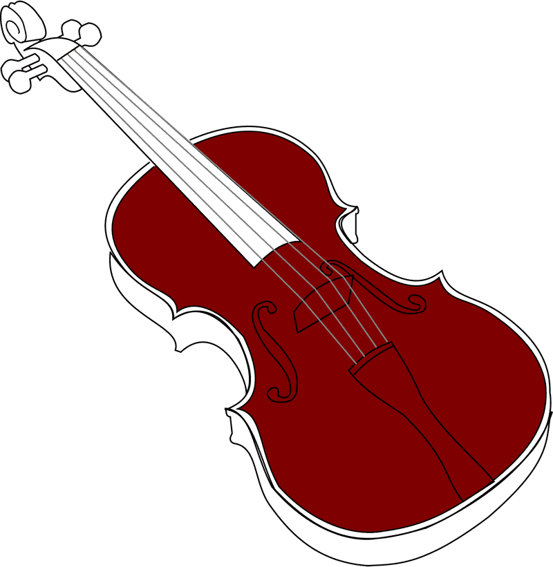 Elegant Violin in Rich Burgundy PNG