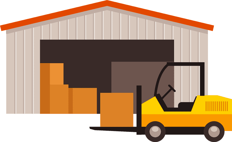 Efficient Warehouse Storage and Loading Solutions PNG