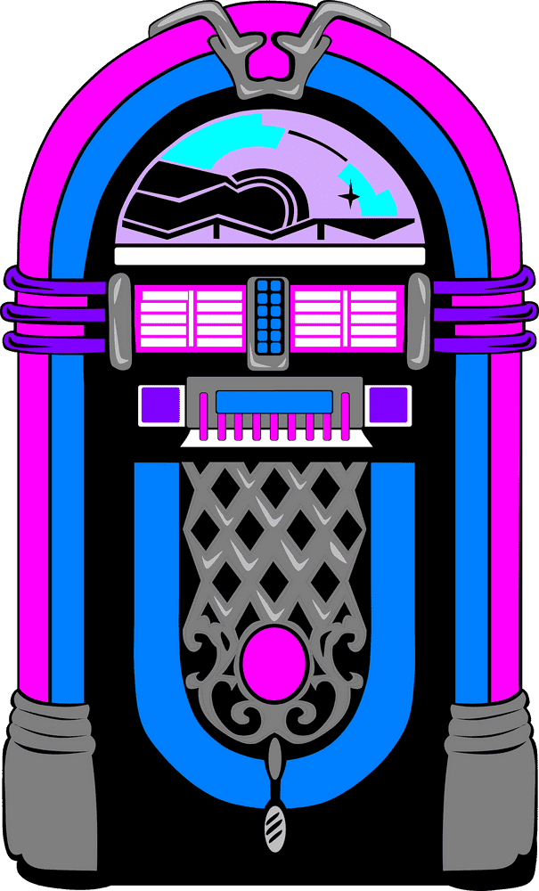 Colorful Retro Jukebox Melody Machine PNG