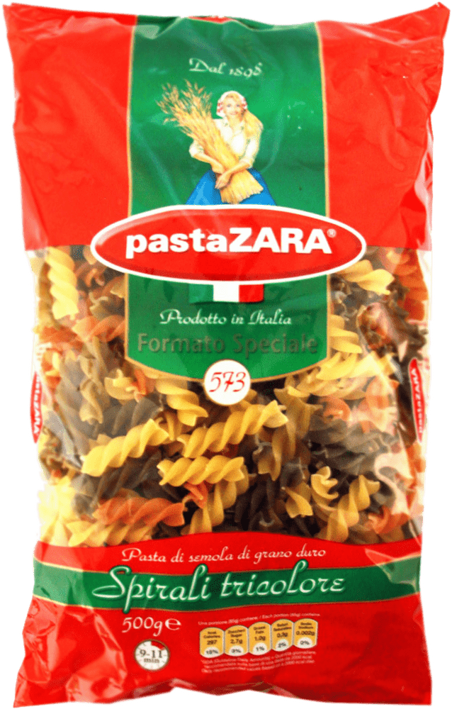 Tricolor Spiral Pasta Bowl Delight PNG