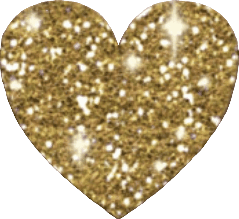Golden Glitter Heart of Sparkle PNG