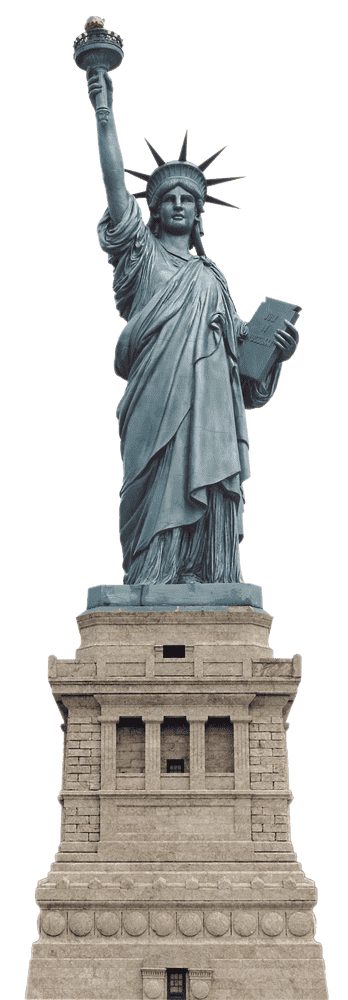 Majestic Marble Statue of Liberty Holding Torch PNG