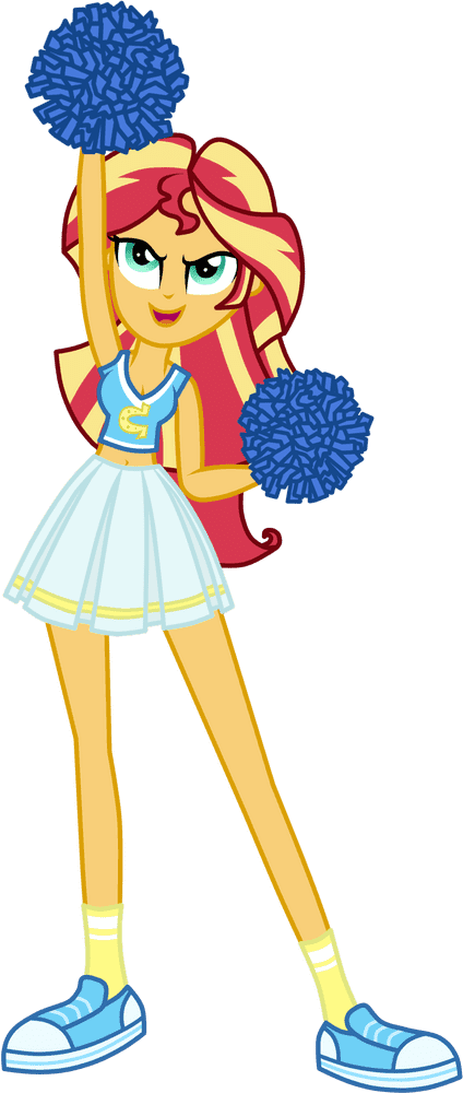 Sunset Cheerleader in Vibrant Colors PNG