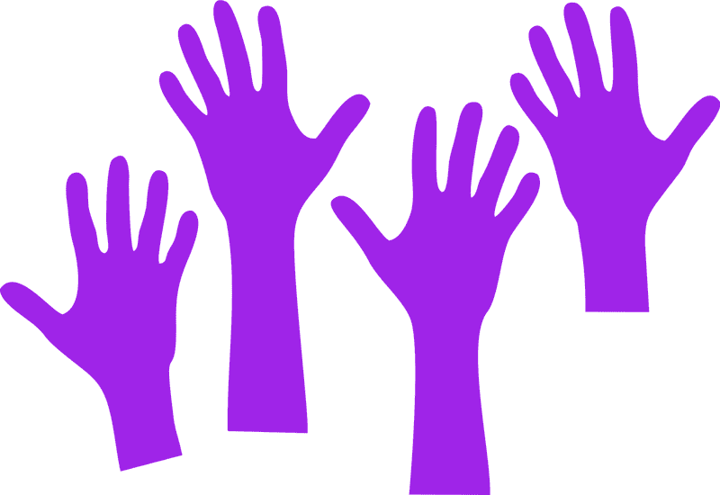 Vibrant Hands Reaching Towards the Sky PNG