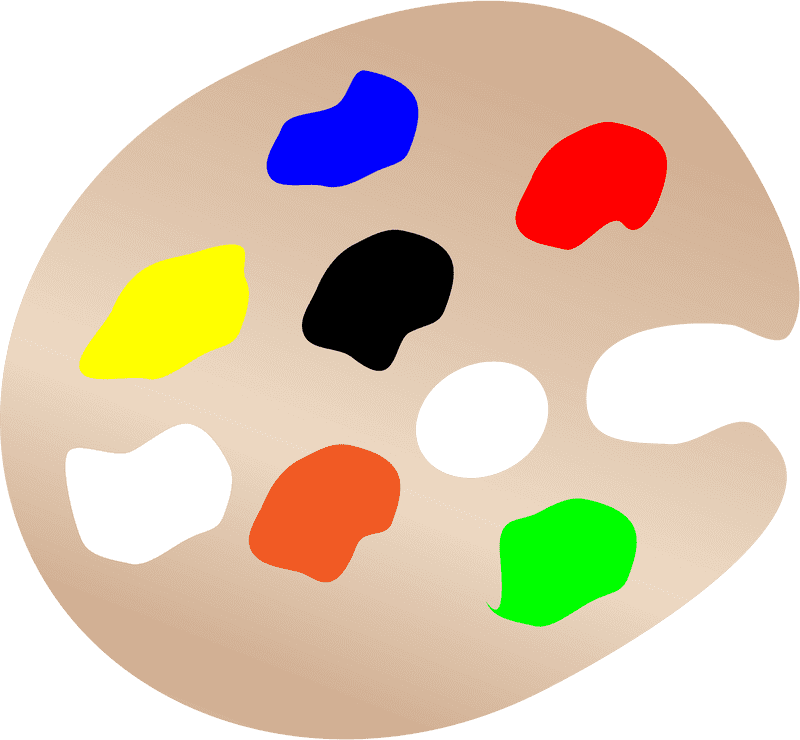 Vibrant Colors on a Paint Palette PNG