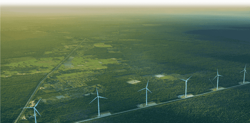 Expansive Landscape of Wind Turbine Energy PNG