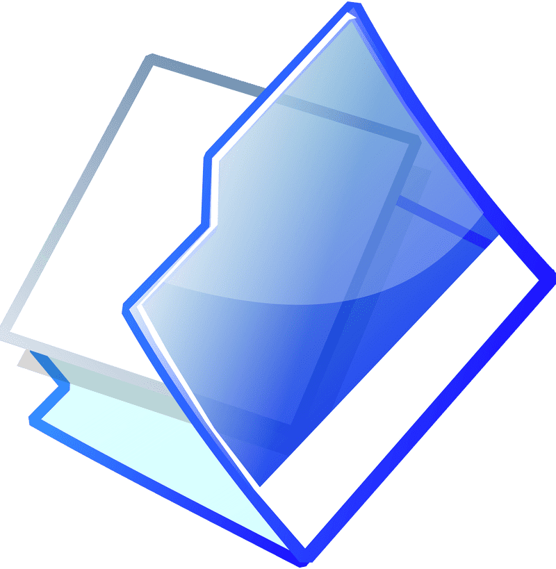 Cool Blue Document Folder Design PNG
