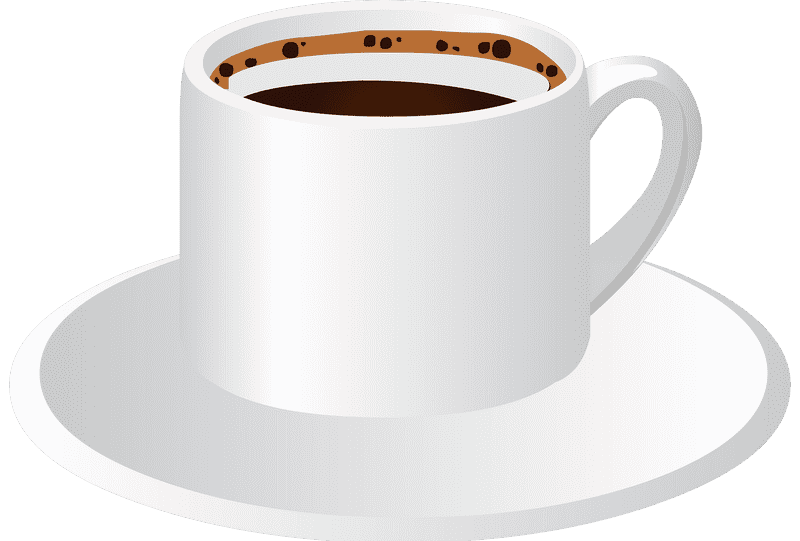 Classic White Coffee Cup on Saucer PNG
