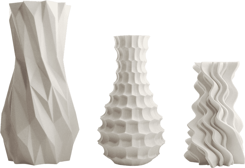 Elegant Sculptural White Vase Collection PNG