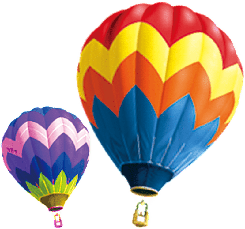 Colorful Balloon Adventure in the Sky PNG