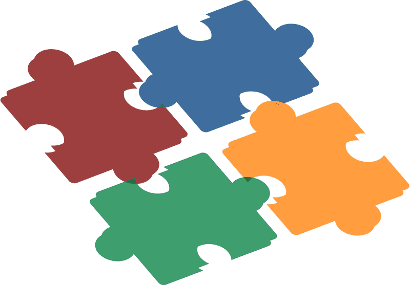 Colorful Jigsaw Puzzle Pieces Unite PNG