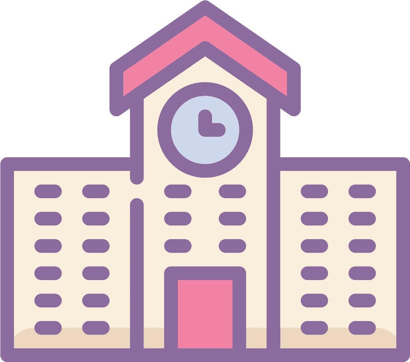 Serene University Campus Architecture at Dusk PNG