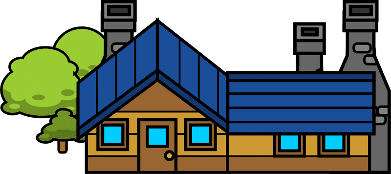 Cozy Blue Roof House Retreat PNG