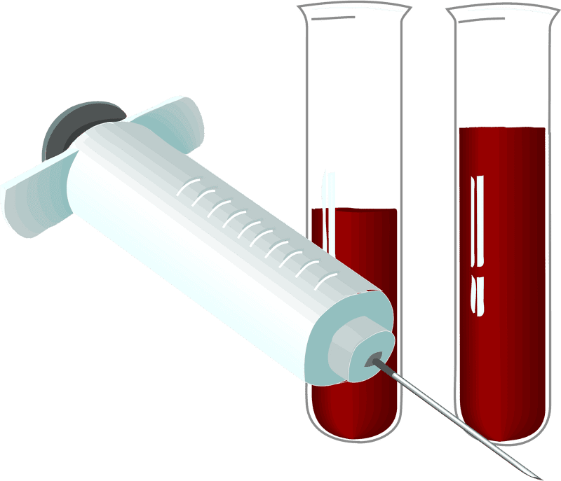 Syringe with Blood Collection Tubes PNG