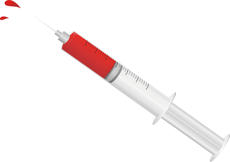 Red Liquid Syringe for Medical Use PNG