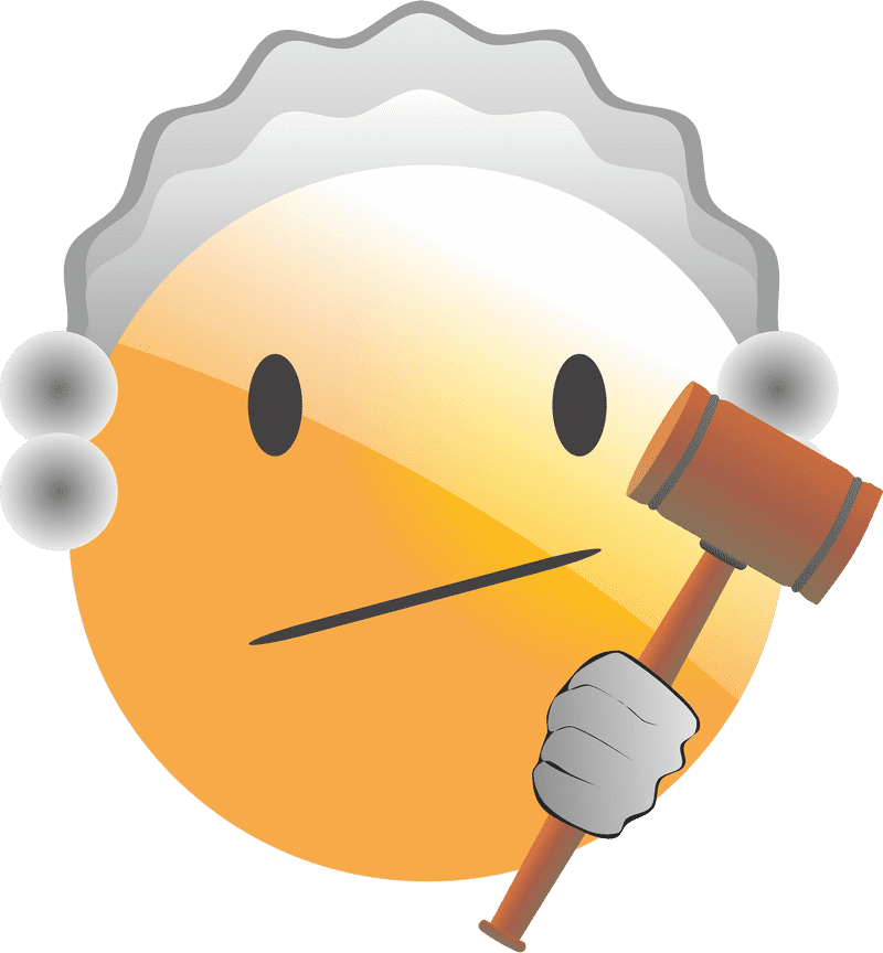 Judge Emoticon with a Gavel PNG