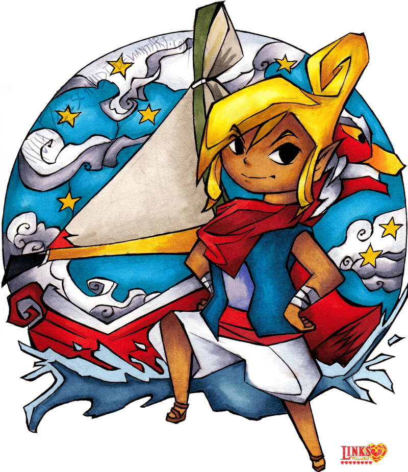 Whimsical Wind Turbine Adventurer in a Colorful Sky PNG