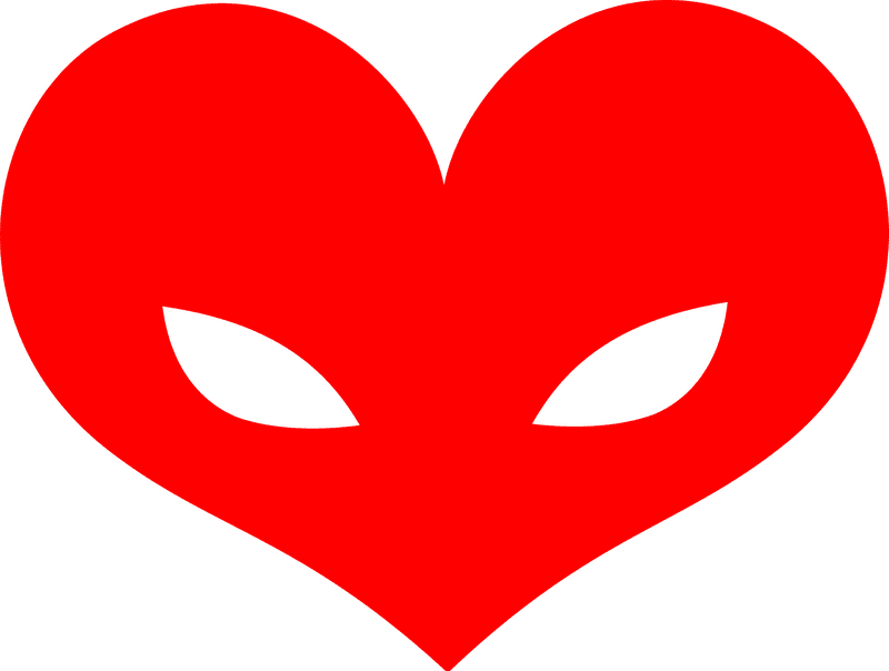 Stylish Red Heart-Shaped Facial Mask PNG