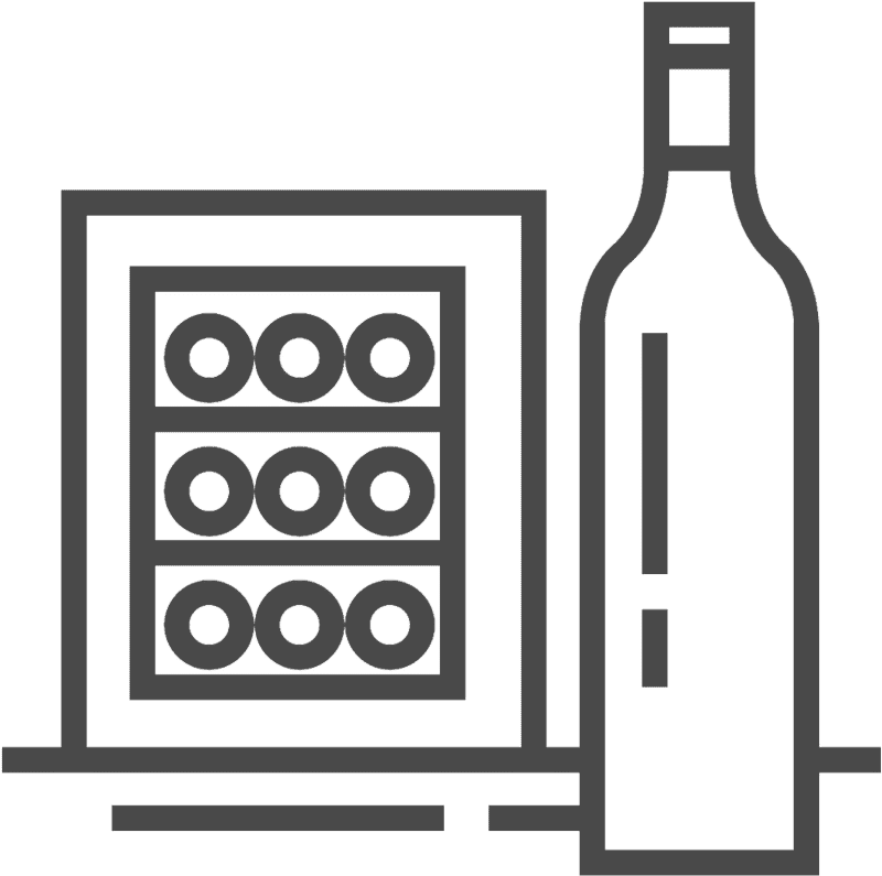 Elegant Wine Bottle Display with Glasses PNG