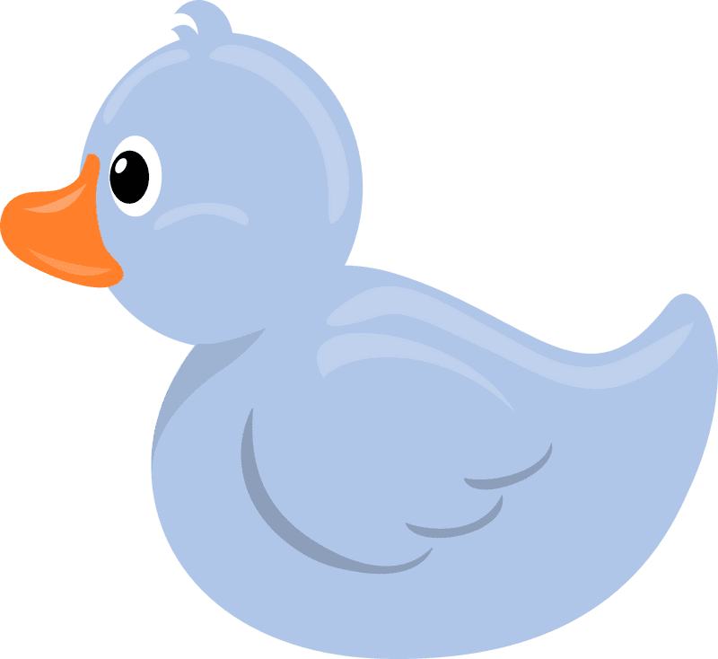 Charming Blue Rubber Duck for Bathtub Fun PNG