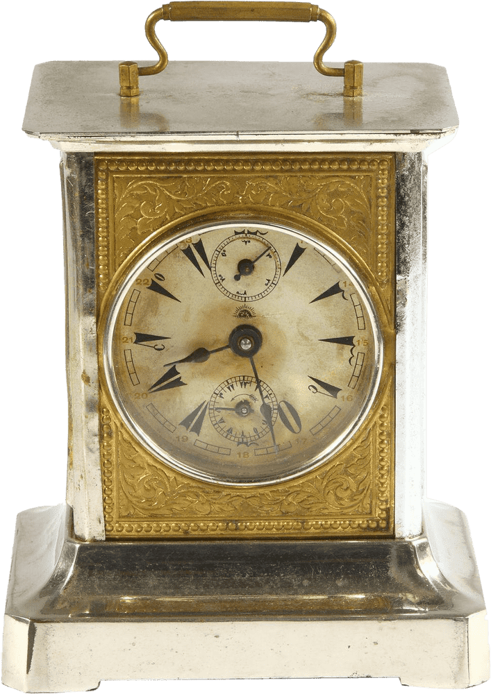 Elegant Vintage Alarm Clock Design PNG