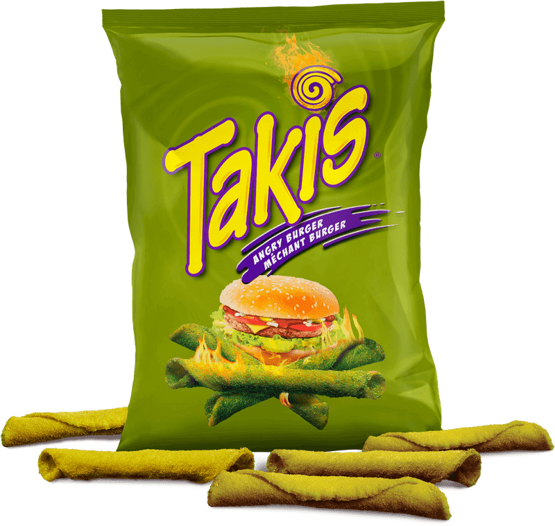 Fiery Flavor Burst Burger Snack PNG