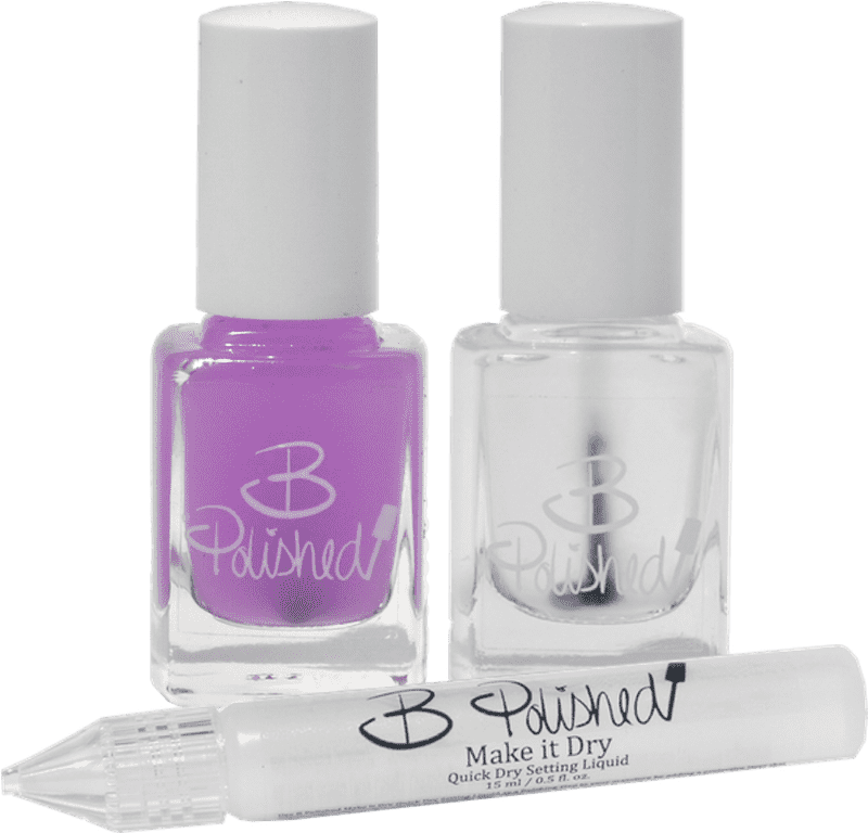 Stylish Nail Polish Duo with Quick Dry Solution PNG