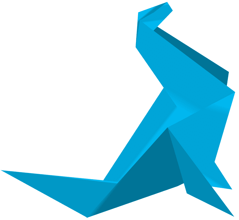 Elegant Blue Origami Crane in Motion PNG