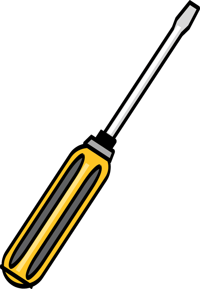 Classic Yellow Handle Screwdriver Design PNG