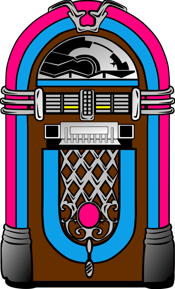 Vibrant Retro Jukebox Melodies PNG