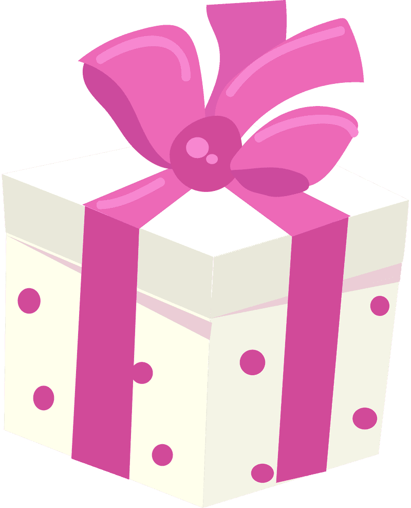 Charming Pink Polka Dot Gift Box PNG