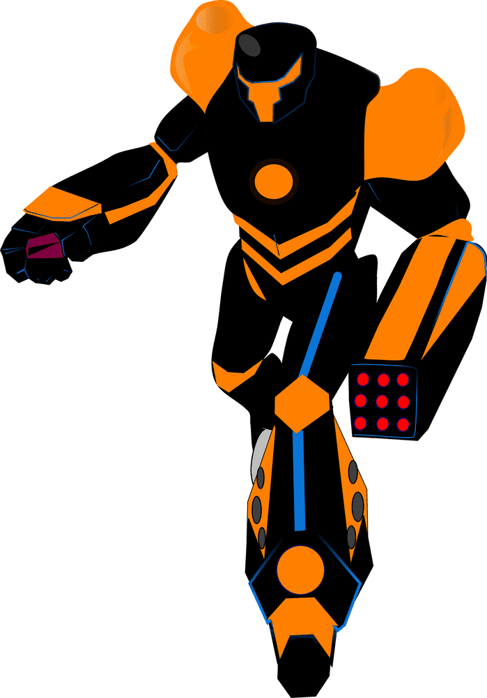 Dynamic Combat Robot with Tactical Armament PNG