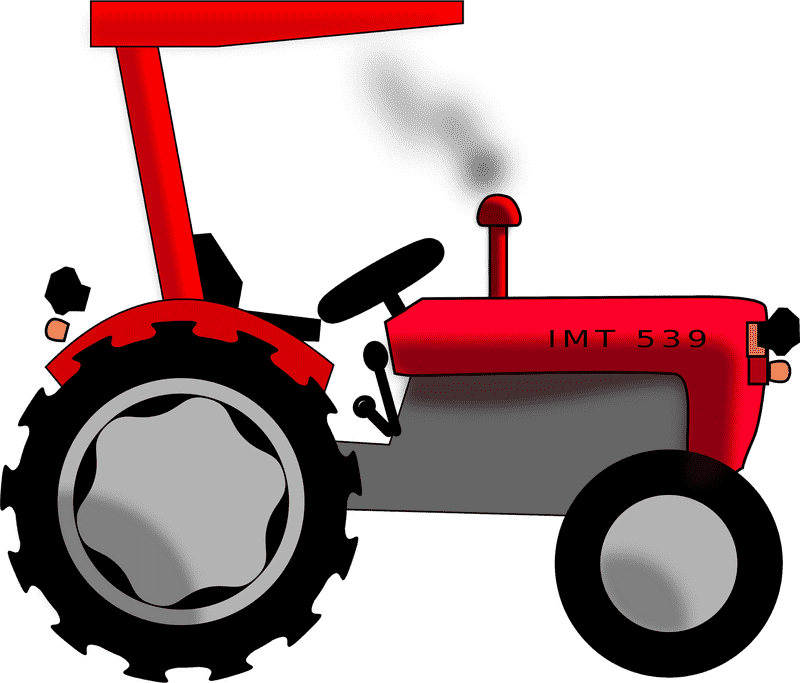 Classic Red Farm Tractor IMT 539 Design PNG
