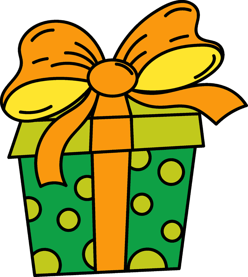 Cheerful Polka Dot Gift Box Delight PNG